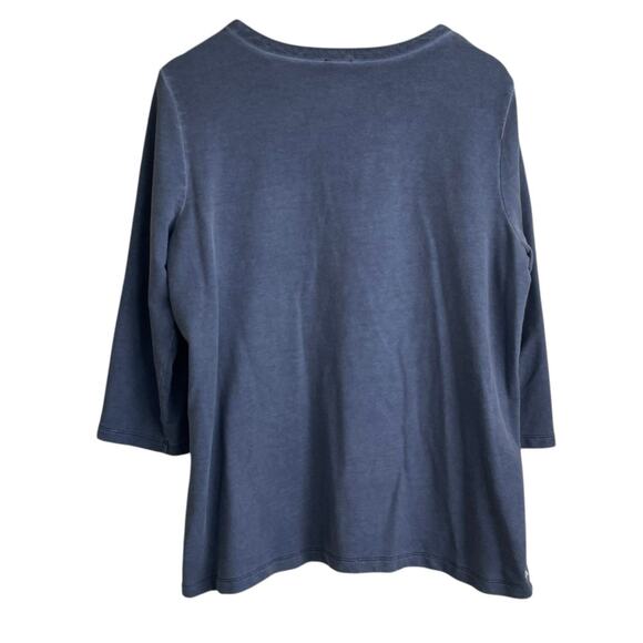 Weekends by Chicos 3 Women Top XL Blue Cheetah Print Cotton Viscose Casual Comfy - Picture 3 of 7